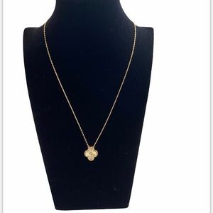Gold plated clover on chain necklace